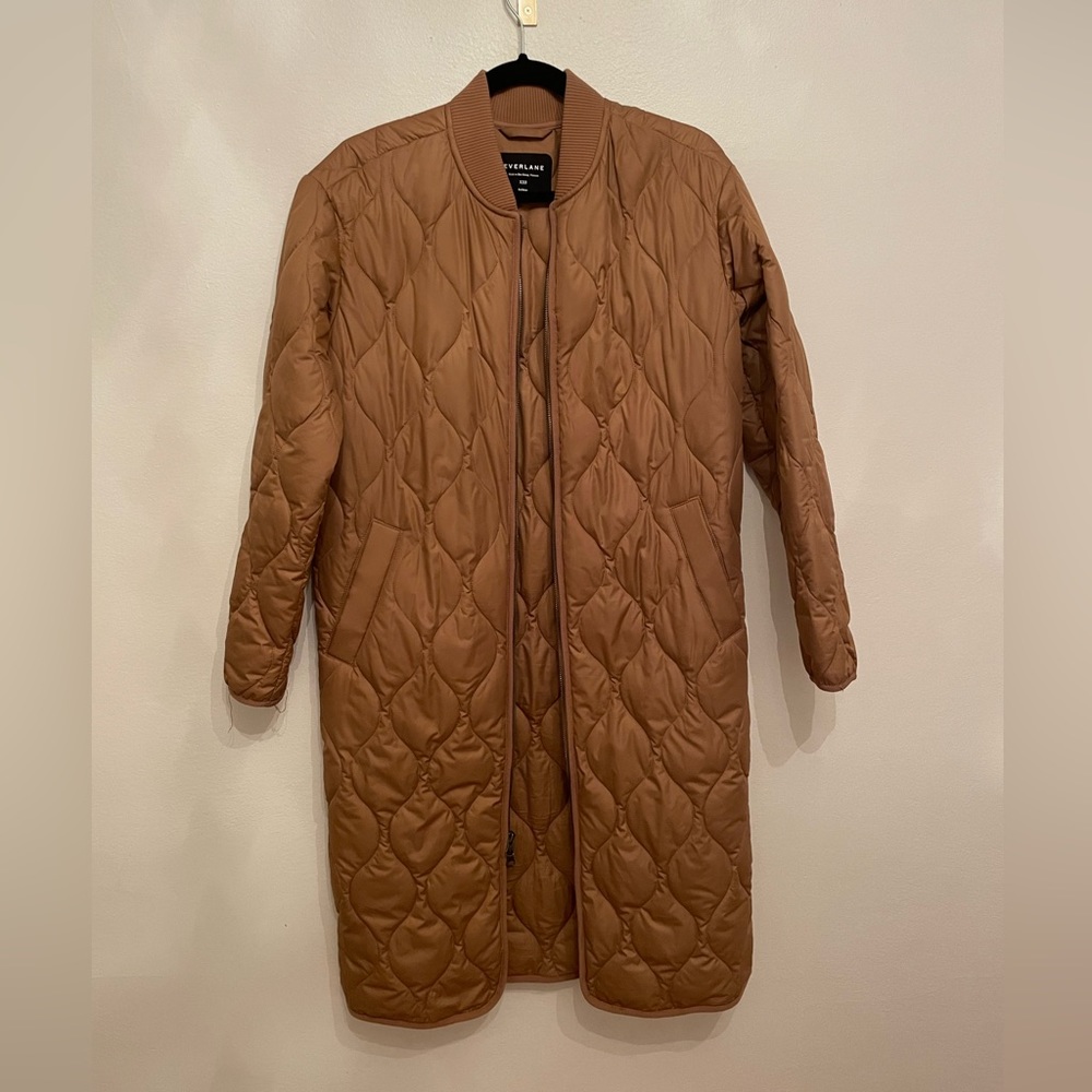 Everlane The ReNew Long Liner camel